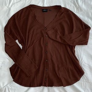 Out From Under Jojo Oversized Thermal ButtonUp Top